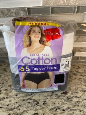 Hanes womens size 10 cotton briefs solids heathered breathable underwear NEW